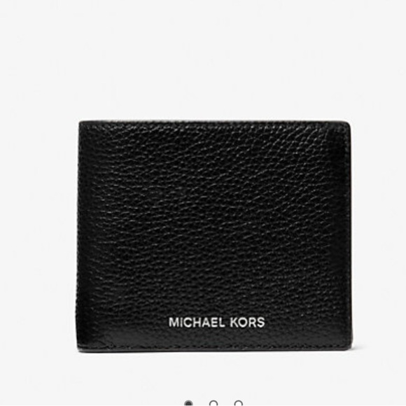 NEW Michael Kors Cooper Pebbled Leather Billfold Wallet With Passcase - Picture 1 of 9
